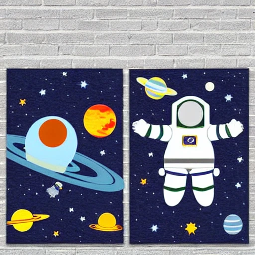 space art for kids, space themed decor, navy blue