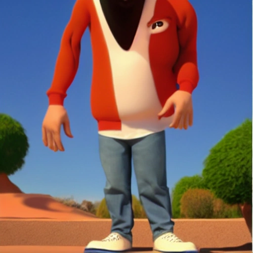 Mounir moons as a pixar character