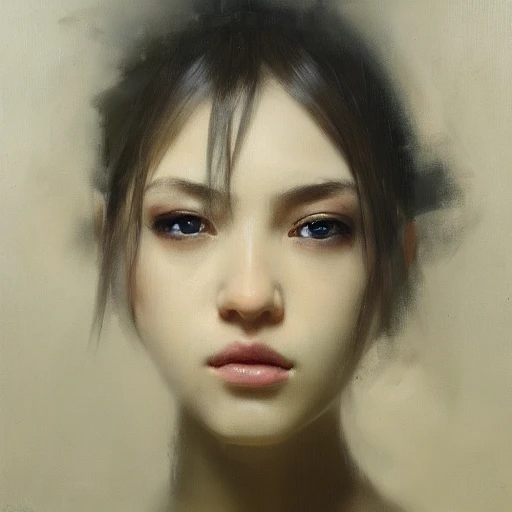 Night, highly detailed face, oil painting, Ruan Jia, beautiful w ...