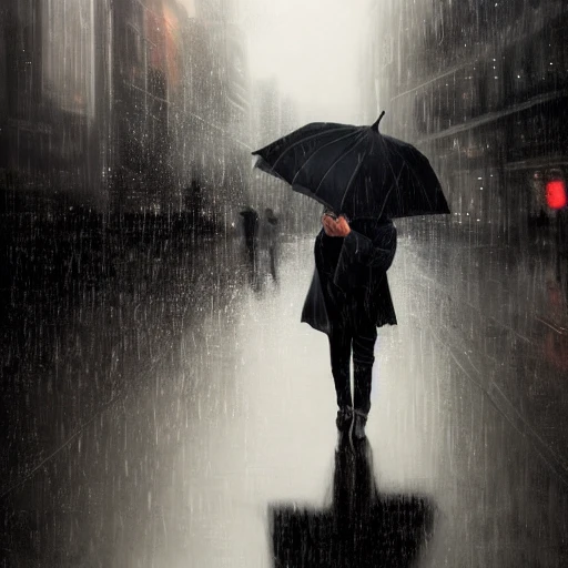 Ruan Jia, night, high detail face, young man with black hair, young beautiful woman with black hair, hold hands, Japanese, 4K, light and shadow, background is a rainy city, drenched in rain