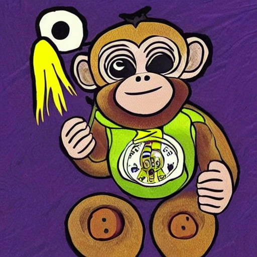 , Trippy, monkey riding a rocket