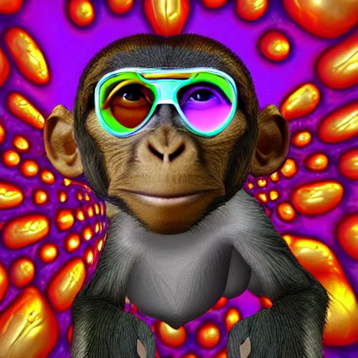 , Trippy, 3D, monkey dictatorship baby
