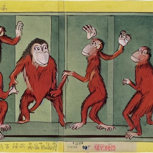 , horror, monkey, screaming, outstretched hand, Put hands around shoulders, slippers, extra arms, dragon