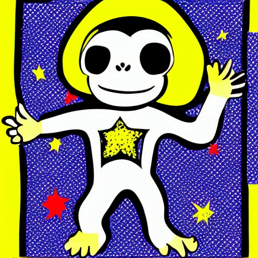 , pop art, monkey, star, universe
