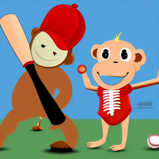   monkey, baseball, player, 
, Cartoon