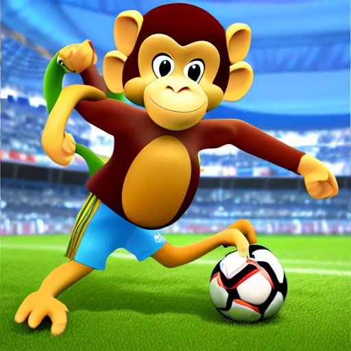 , monkey, FIFA cup, Cartoon, 3D