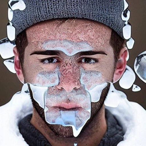 MEN FACE WITH ICE, Trippy