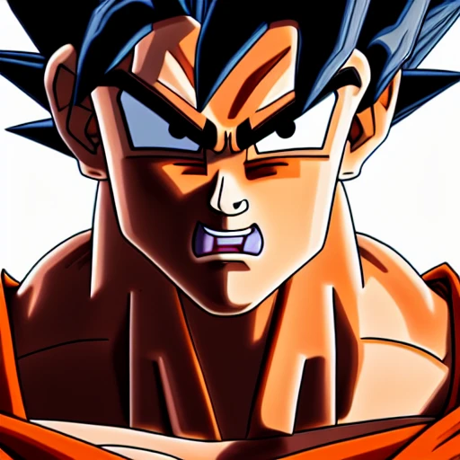 side close up portrait of goku detailed face, large muscles, 8 pecs, shiny, insanely realistic, chiseled jaw, very muscular, full body, dynamic standing pose, spotlight, cyberpunk city, wired, multicolored, vibrant high contrast, hyperrealistic, photografic, 8k, epic ambient light, octane render