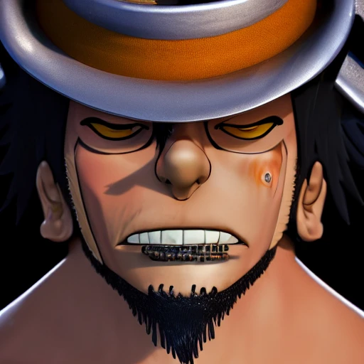 side close up portrait of luffy detailed face, large muscles, 8 pecs, shiny, insanely realistic, chiseled jaw, very muscular, full body, dynamic standing pose, spotlight, cyberpunk city, wired, multicolored, vibrant high contrast, hyperrealistic, photografic, 8k, epic ambient light, octane render