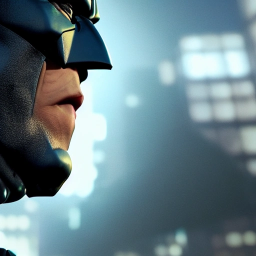 side close up portrait of batman detailed face, large muscles, 8... -  