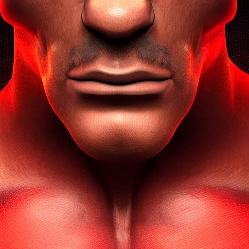 side close up portrait of Mario detailed face, large muscles, 8 pecs, shiny, insanely realistic, chiseled jaw, very muscular, full body, dynamic standing pose, spotlight, cyberpunk city, wired, multicolored, vibrant high contrast, hyperrealistic, photografic, 8k, epic ambient light, octane render, 712 x 430