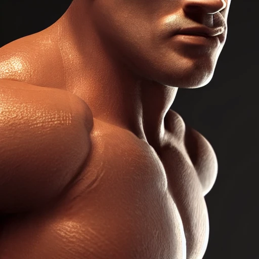 side close up portrait of Mario detailed face, large muscles, 8 pecs, shiny, insanely realistic, chiseled jaw, very muscular, full body, dynamic standing pose, spotlight, cyberpunk city, wired, multicolored, vibrant high contrast, hyperrealistic, photografic, 8k, epic ambient light, octane render, 712 x 430