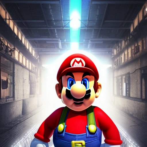 full body portrait of Super Mario detailed face, large muscles, 8 pecs, shiny, insanely realistic, chiseled jaw, very muscular, full body, dynamic standing pose, spotlight, cyberpunk city, wired, multicolored, vibrant high contrast, hyperrealistic, photografic, 8k, epic ambient light, octane render, 712 x 430