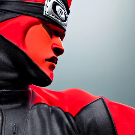 side close up portrait of Naruto, red and black ninja suit, background, insanely realistic ,highly detailed face, large muscles, 8 pecs, shiny, insanely realistic, chiseled jaw, very muscular, full body, dynamic standing pose, spotlight, cyberpunk city, wired, multicolored, vibrant high contrast, hyperrealistic, photografic, 8k, epic ambient light, octane render, 712 x 430, 