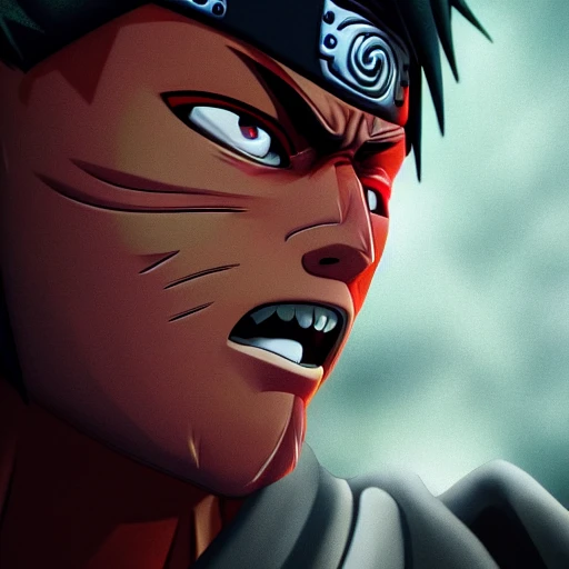 side close up portrait of Naruto, background, insanely realistic ,highly detailed face, large muscles, 8 pecs, shiny, insanely realistic, chiseled jaw, very muscular, full body, dynamic standing pose, spotlight, cyberpunk city, wired, multicolored, vibrant high contrast, hyperrealistic, photografic, 8k, epic ambient light, octane render, 712 x 430, 