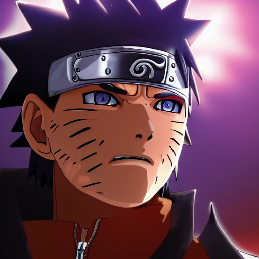 side close up portrait of Naruto, looking at camera, insanely realistic ,highly detailed face, large muscles, 8 pecs, shiny, insanely realistic, chiseled jaw, very muscular, full body, dynamic standing pose, spotlight, cyberpunk city, wired, multicolored, vibrant high contrast, hyperrealistic, photografic, 8k, epic ambient light, octane render, 712 x 430, 