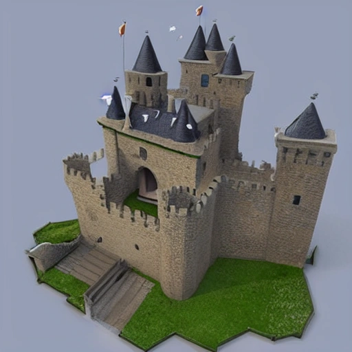 3D, castle, cute cat, eye