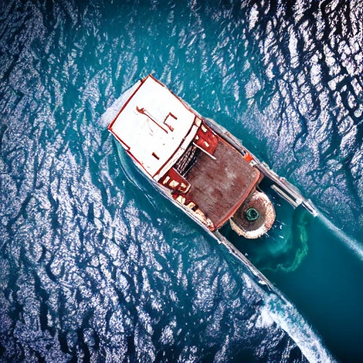 deep sea, sinking ship, 3D, view from above