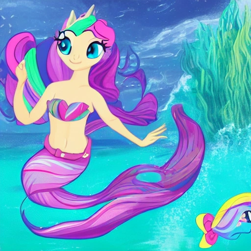 mermaid (My Little Pony), with a fish tale and fish fins, horse tale, showing full body, seahorse body, in the style of (The Little Mermaid) and the and the style of (Bonnie Zacherle), (Lisa Frank) a mermaid flying through space #aitextpromptgenerator #aitextpromptgen #aigentools, Visual Novel, Painting, Fine Art, Acrylic Paint, Splatter Paint, Spray Paint, Colorful, Neon, Electric Colors, High Contrast, Technicolor, 2D, flat, 4k, HD, HDR, Happy, Good, Divine, Perfectionism, De-Noise, Cel Shading, in a symbolic and meaningful style, insanely detailed and intricate, hypermaximalist, elegant, ornate, super detailed, symmetrical and coherent, centered, symmetry, painted, intricate, beautiful, rich deep colors masterpiece, sharp focus, ultra detailed, in the style of dan mumford and marc simonetti, perfect composition, beautiful, detailed intricate, insanely detailed, trending on artstation, 8 k artistic, concept art, soft natural volumetric cinematic perfect light, chiaroscuro, award - winning, masterpiece, oil painting, painting on smooth flat paper,  raphael, caravaggio, greg rutkowski, beeple, beksinski, giger[blurry, horse legs, photo, photography, 3d, canvas, canvas frame texture, Ugly, Morbid, Extra fingers, Poorly drawn hands, Mutation, Blurry, Extra limbs, Gross proportions, Missing arms, Mutated hands, Long neck, Duplicate, Mutilated, Mutilated hands, Poorly drawn face, Deformed, Bad anatomy, Cloned face, Malformed limbs, Missing legs, Too many fingers]
{"seed": "278062554",
"steps": 50,
"width": 512,
"height": 512,
"version": "SD1.4_SH",
"sampler_name": "k_dpm_2",
"guidance_scale": 7.5}