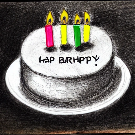 happy birthday pencil sketch