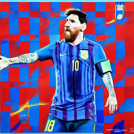 Lionel Messi's Argentina reaches the FIFA World Cup Qatar 2022 final, Oil Painting