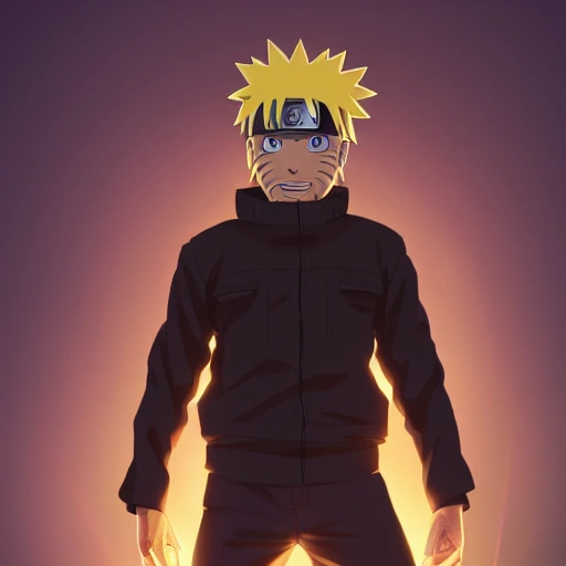 full body portrait of Naruto, looking at camera, insanely realistic ,highly detailed face, large muscles, 8 pecs, shiny, insanely realistic, chiseled jaw, very muscular, full body, dynamic standing pose, spotlight, cyberpunk city, wired, multicolored, vibrant high contrast, hyperrealistic, photografic, 8k, epic ambient light, octane render, 712 x 430, 