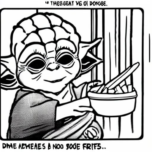 Yoda eats french fries, Cartoon