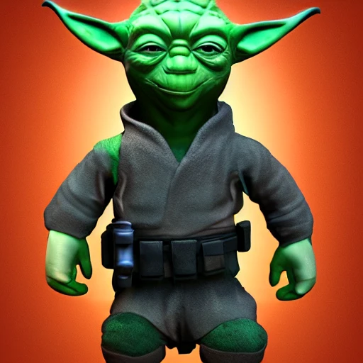 Sam fisher, 3D fight against yoda Cartoon