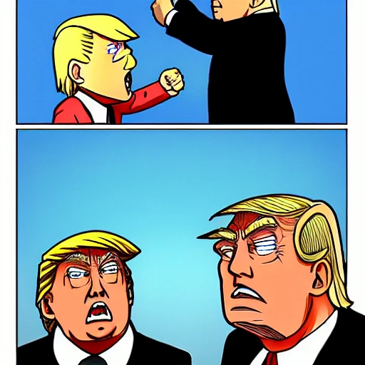 Donald Trump getting punched in the face by Naruto, full screen game play