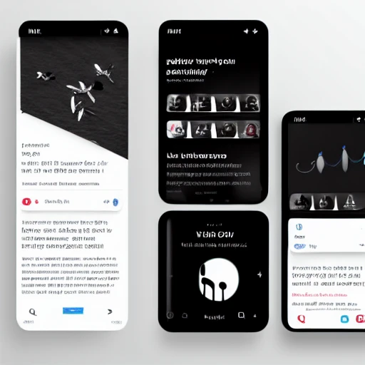 app UI design, music app, clean white background, behance, dribbble::5 --v 4 --q 2Beautiful landing for a news website, design, birds, ux/ui, ux, ui --ar 3:2 --v 4 --q 2Beautiful hq dashboard, design, whale, graphs images and stats, ux/ui, ux, ui --v 4 --q 2 --ar 3:2"