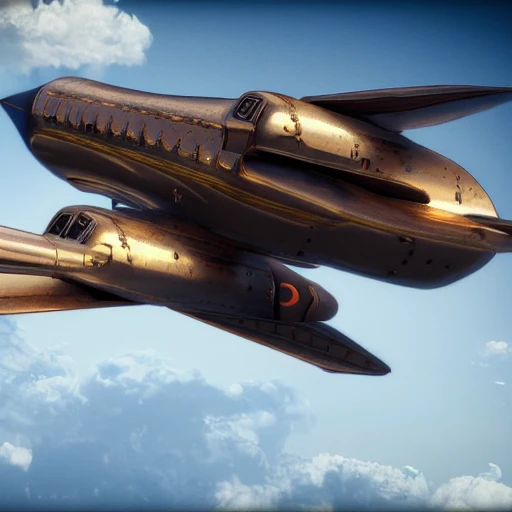 steampunk, aircraft, space, realistic, 4k, big resolution, 8k