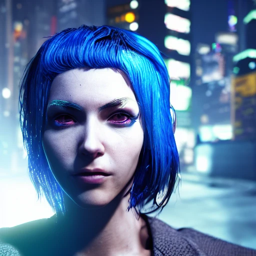 side close up portrait of 1 cyberpunk girl, detailed face, spotlight, cyberpunk city, wired, multicolored, vibrant high contrast, hyperrealistic, photografic, 8k, epic ambient light, octane render