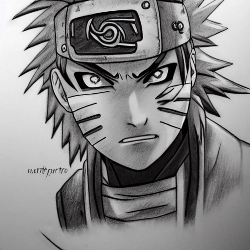 Naruto, an pencil sketch, a steampunk city alley, deep brown skin, realistic gray eyes, volumetric lighting, trending on artstation