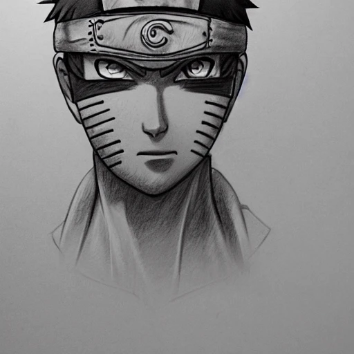 Drawing Naruto Style Face Sketch by AmirreaTheArtist