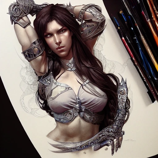 evil eye, muscular, half body, leather, hairy, d & d, fantasy, intricate, elegant, highly detailed, digital painting, artstation, concept art, smooth, sharp focus, illustration, art by artgerm and greg rutkowski and alphonse mucha