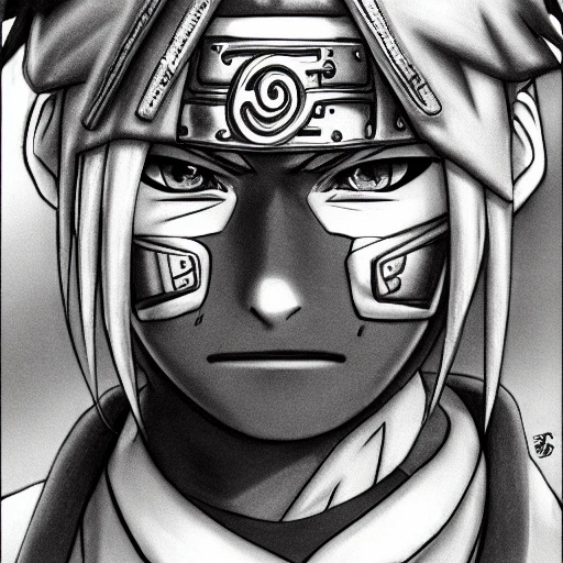 Drawing Naruto Style Face Sketch by AmirreaTheArtist