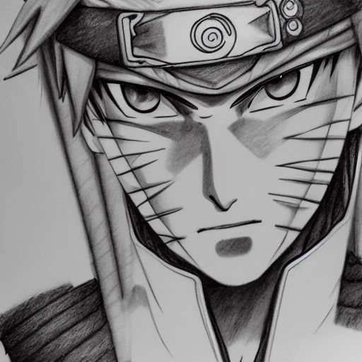 Drawing Naruto Style Face Sketch by AmirreaTheArtist