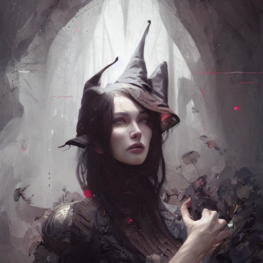 witch, full body, beautiful face, sexy, intricate, sharp focus, illustration, highly detailed, digital painting, concept art, matte, art by ruan jia and wlop and greg rutkowski, masterpiece 