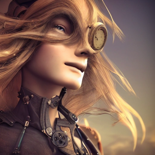 side close up portrait of 1 girl, steampunk, windblown long hair, detailed face, spotlight, steampunk city, multicolored, hyperrealistic, photografic, 8k, epic ambient light, octane render [duplicate, poorly drawn face, morbid, poorly drawn fingers, ugly, blurry, mutated] -h 768