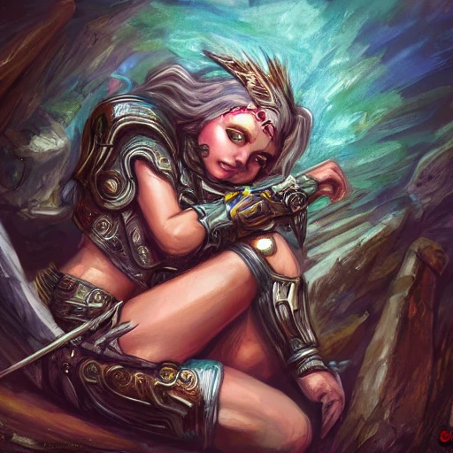 complet warrior woman, with armor in fabrics metal, in a bed, dreaming about a fantasy art wonderworld detailed, deep color, 8k , fantasy art, deep color, digital painting, concept art, , Oil Painting, 3D, Trippy, Cartoon, Pencil Sketch, Trippy