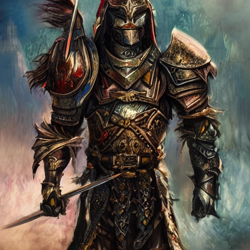 complet portrait of a warrior with armor lots of fabrics metalique standing beind a backgroud fantasy wonderworld detailed with moutains and fallwater, deep color, 8k , fantasy art, deep color, digital painting , Pencil Sketch