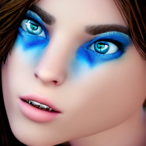 ultra realistic sexy cute girl with blue eyes