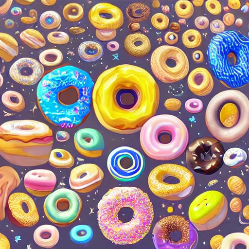 donut planets, Trippy, ultra realistic white galaxy, white people floating around, 8k, insanely realistic, highly detailed donuts, trending on art station