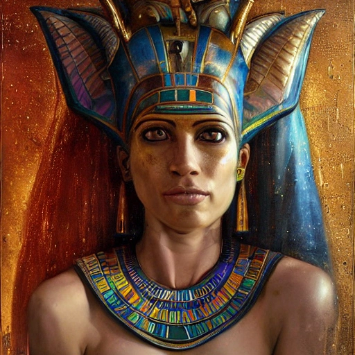 Anubis,Egyptian god,evil bright eyes,a beautiful portrait of Ama ...