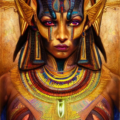 Anubis,Egyptian god,evil bright eyes,a beautiful portrait of Ama ...