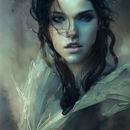  sci-fi character portrait, athletic, focus on face, style, flat light, ultra photo-realistic, intricate, watercolor on paper, masterpiece, expert, insanely detailed, 4k resolution, john William warehouse, Charlie Bowater, Agnes Cecile, Mucha, Gabriel Ferrier, composition, 