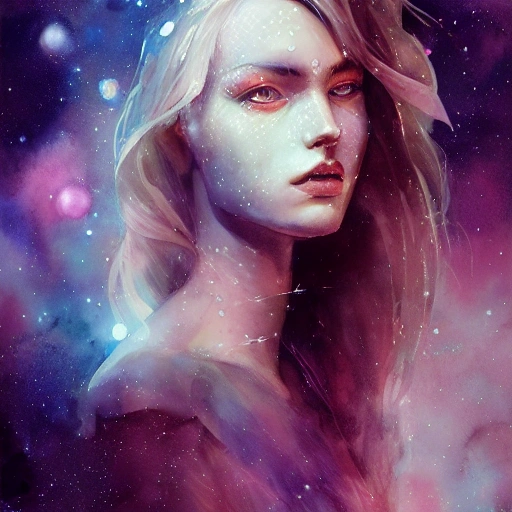  sci-fi princess in space portrait, athletic, focus on face, style, flat light, ultra photo-realistic, intricate, watercolor on paper, masterpiece, expert, insanely detailed, 4k resolution, john William warehouse, Charlie Bowater, Agnes Cecile, Mucha, Gabriel Ferrier, composition
