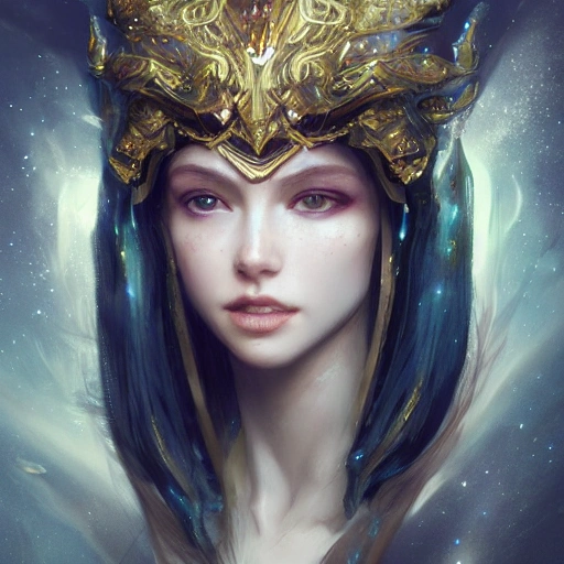 beautiful space princess, stars, action, crystals headwear, ele ...