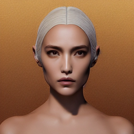 mdjrny-v4 style, symmetric, intricate, centred 3d render ultra detailed of a beautiful porcelain and gold profile portrait woman, 150 mm, beautiful studio soft light, rim light, vibrant details, luxurious antic, hyperrealistic, anatomical, facial muscles, blade runner atmosphere , elegant, octane render, H. R. Giger style, 8k