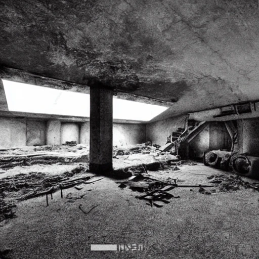 location, inside the bunker, gloomy, apocalypse, iron